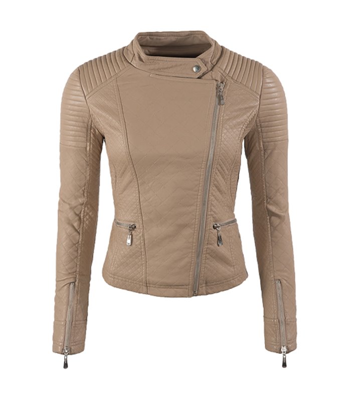Damen Biker Jacke Kunstleder Jacke D-145