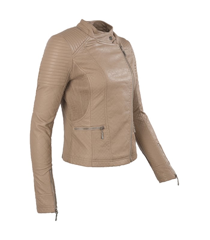 Damen Biker Jacke Kunstleder Jacke D-145