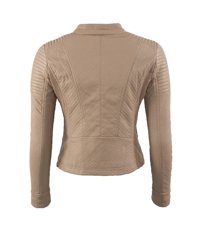 Damen Biker Jacke Kunstleder Jacke D-145