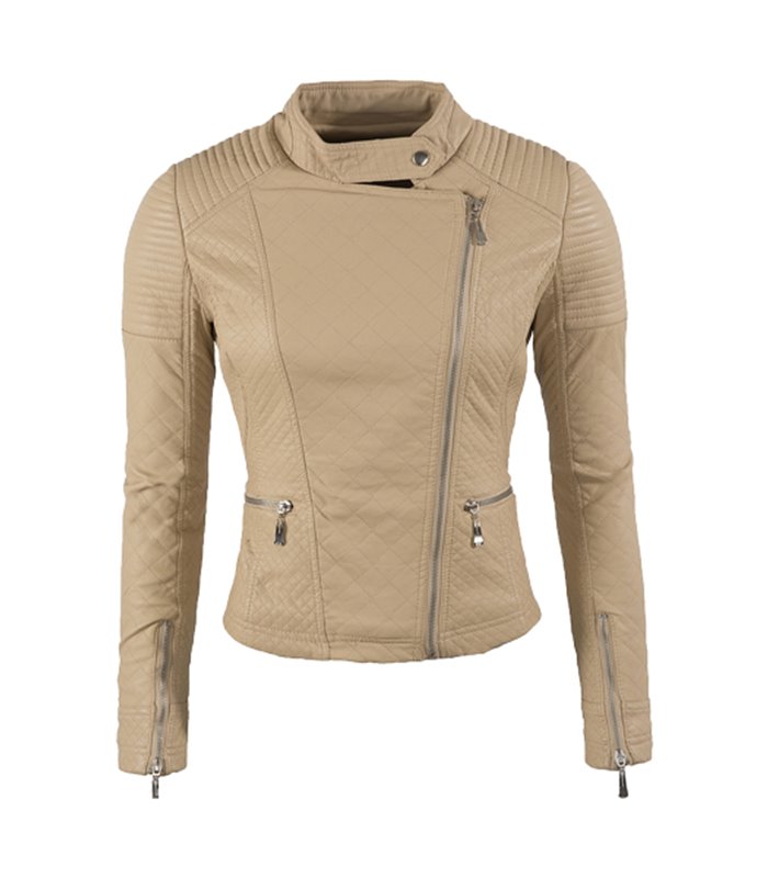 Damen Biker Jacke Kunstleder Jacke D-145