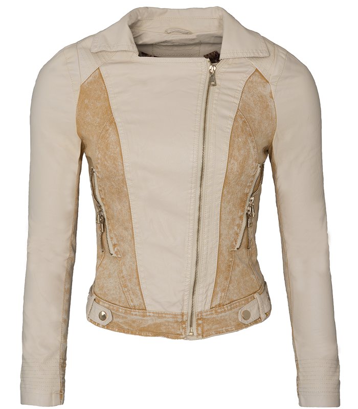 Damen Kunstlederjacke Denim-Style D-147