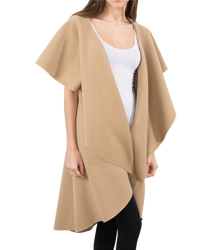 Damen Blogger Wasserfall Kragen Mantel D-150