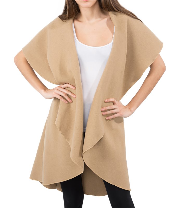 Damen Blogger Wasserfall Kragen Mantel D-150