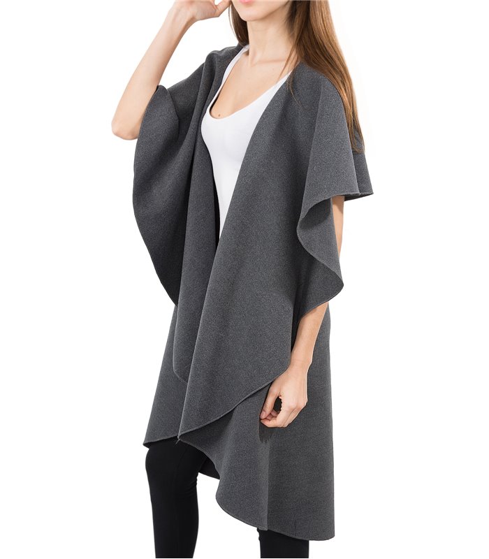 Damen Blogger Wasserfall Kragen Mantel D-150