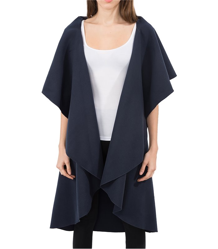Damen Blogger Wasserfall Kragen Mantel D-150