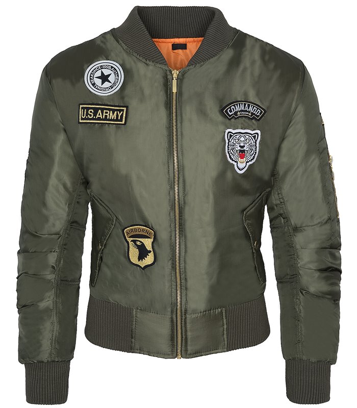 Damen Bomberjacke Jacke Flieger Jacke D-154