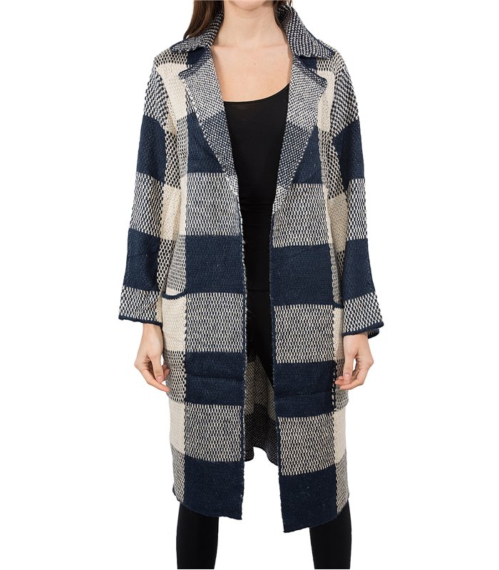 Damen Blogger Wasserfall Kragen Mantel One Size D-164