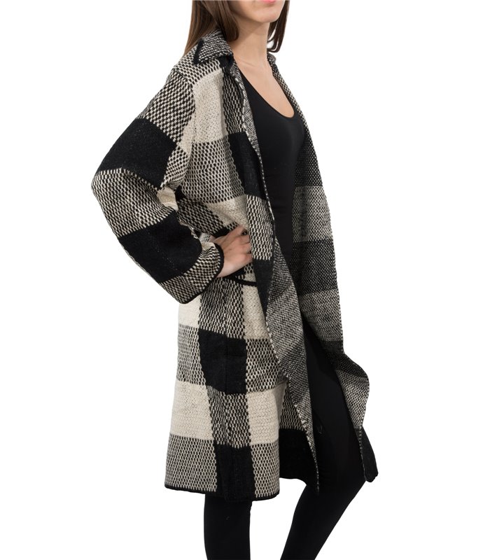 Damen Blogger Wasserfall Kragen Mantel One Size D-164