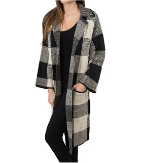 Damen Blogger Wasserfall Kragen Mantel One Size D-164