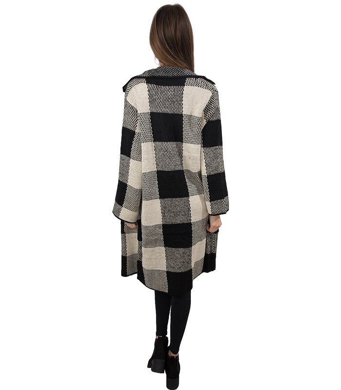 Damen Blogger Wasserfall Kragen Mantel One Size D-164