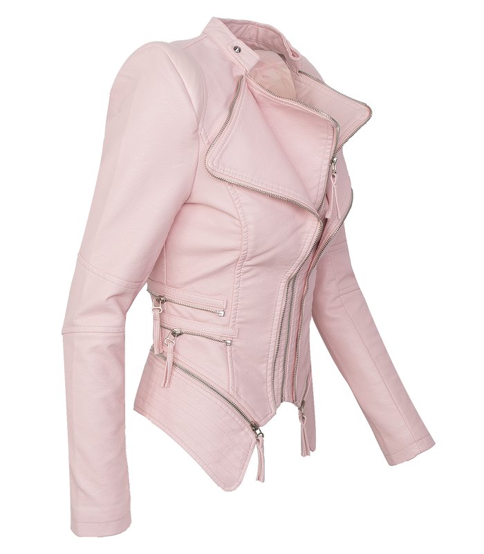 Damen Kunstleder Jacke Biker-Style D-166