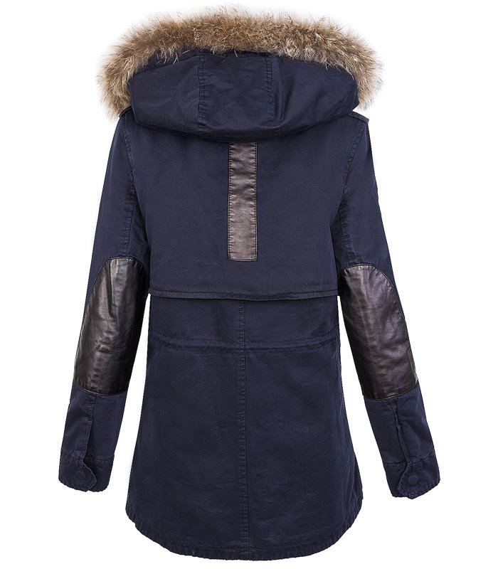 Damen Winter Parka Kapuze mit Echt Pelz Kragen D-20