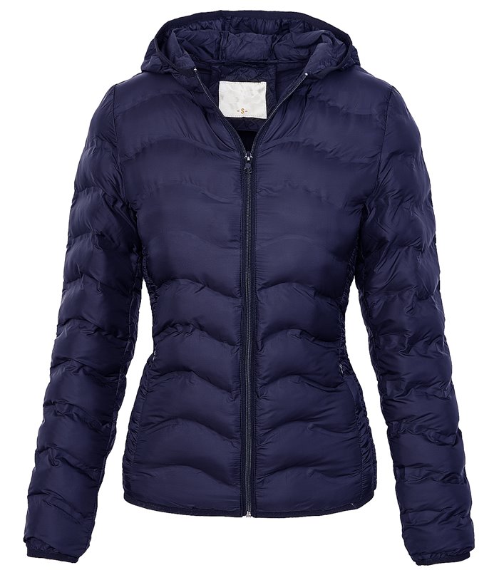 Damen Steppjacke Übergang Jacke mit Kapuze D-207