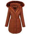 Damen Winter Jacke Steppmantel mit Kapuze D-209
