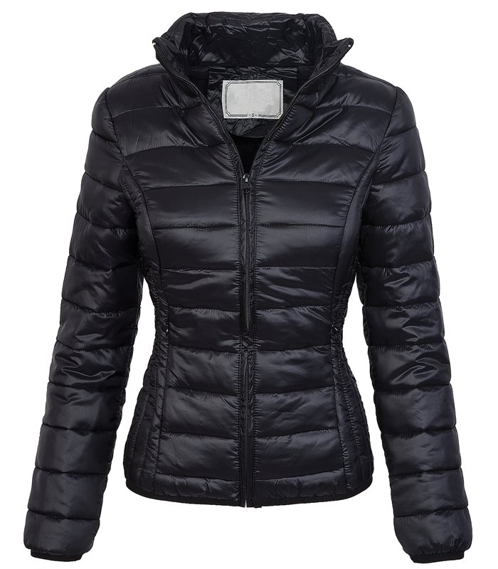 Damen Steppjacke gesteppte Übergangsjacke mit Kapuze D-210