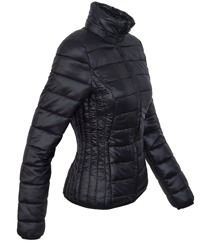 Damen Steppjacke gesteppte Übergangsjacke mit Kapuze D-210