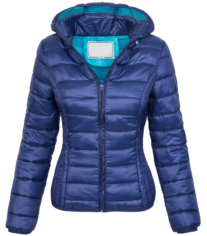 Damen Steppjacke gesteppte Übergangsjacke mit Kapuze D-210