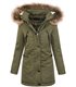 Damen Winter Jacke Parka Outdoorjacke mit Kapuze D-213