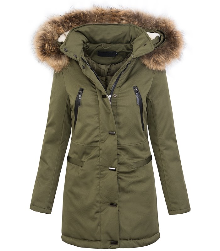 Warme Damen Winter Jacke Parka lang Outdoor Jacke mit Kapuze D-213