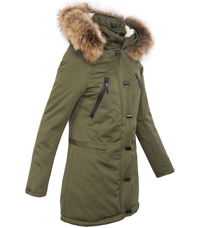 Warme Damen Winter Jacke Parka lang Outdoor Jacke mit Kapuze D-213