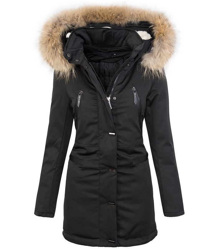 Warme Damen Winter Jacke Parka lang Outdoor Jacke mit Kapuze D-213