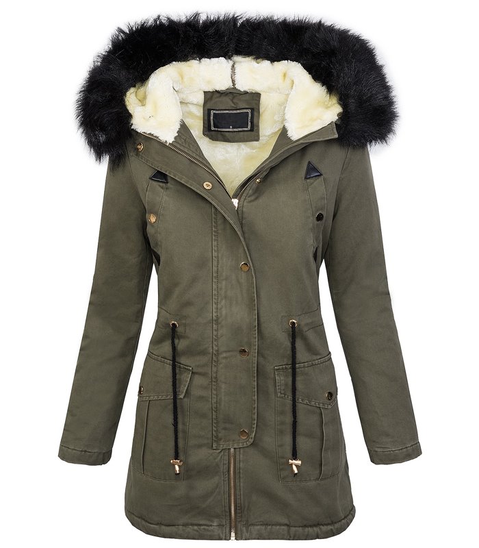Damen Winter Jacke Parka Kunstfell Kapuze D-205