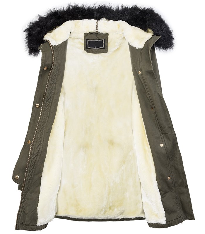 Damen Winter Jacke Parka Kunstfell Kapuze D-205