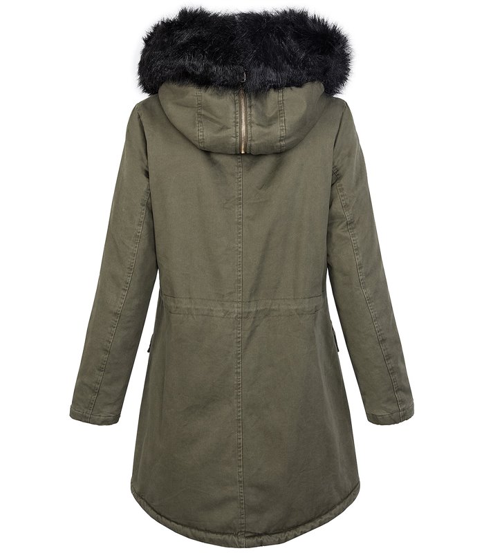 Damen Winter Jacke Parka Kunstfell Kapuze D-205