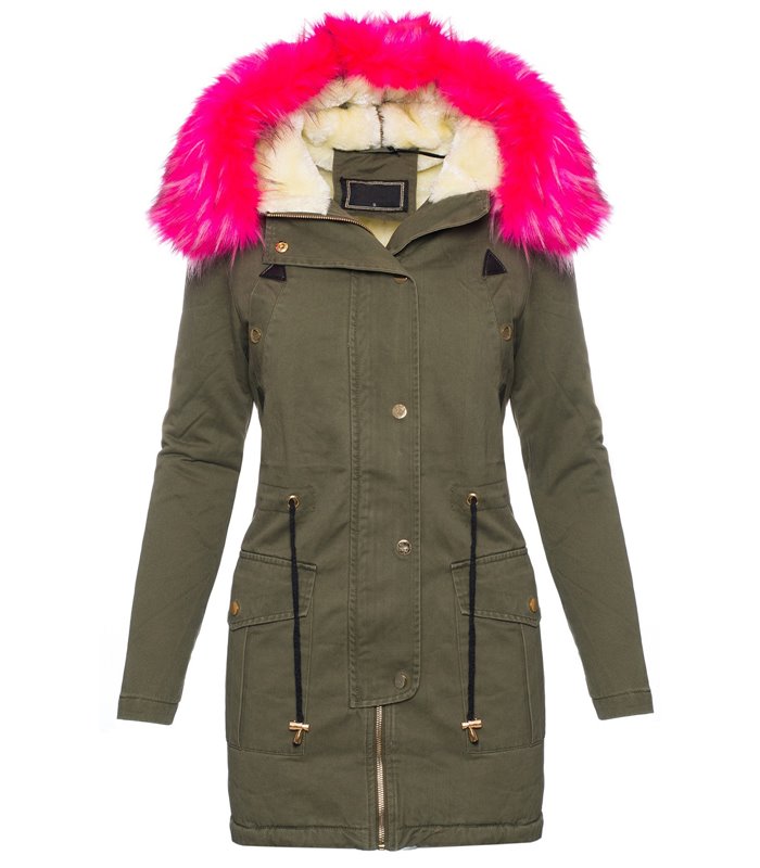 Damen Winter Jacke Parka Kunstfell Kapuze D-205