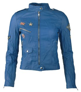 Damen Kunstlederjacke mit Paisley-Muster D-22