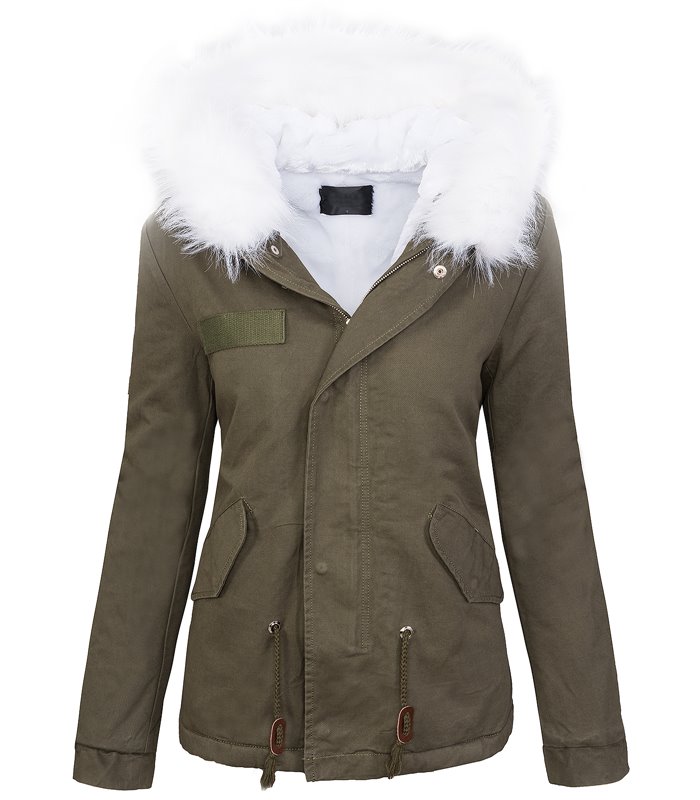 Damen winter jacke damen parka vintage style mit kapuze XXL-kunstfell D-232