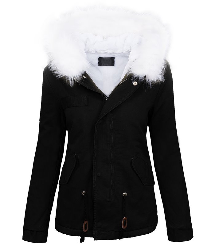 Damen winter jacke damen parka vintage style mit kapuze XXL-kunstfell D-232