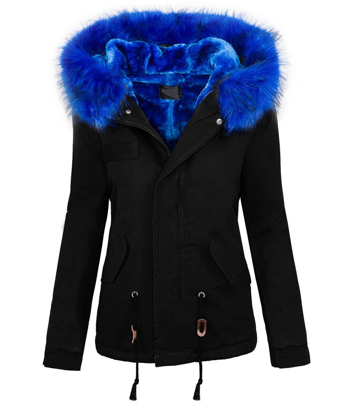 Damen winter jacke damen parka vintage style mit kapuze XXL-kunstfell D-232