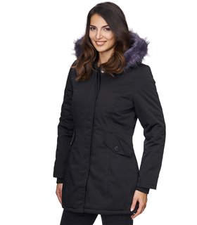 Damen Winterjacke Parka mit Kapuze Kunstfellkragen D-224 