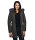 Damen Winter Jacke mit Kapuze Kunstfellkragen D-225