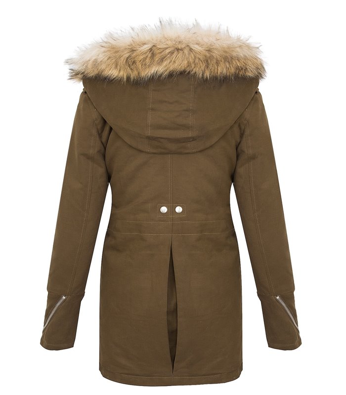Damen parka jacke damenjacke mantel leoparden teddyfell D-230