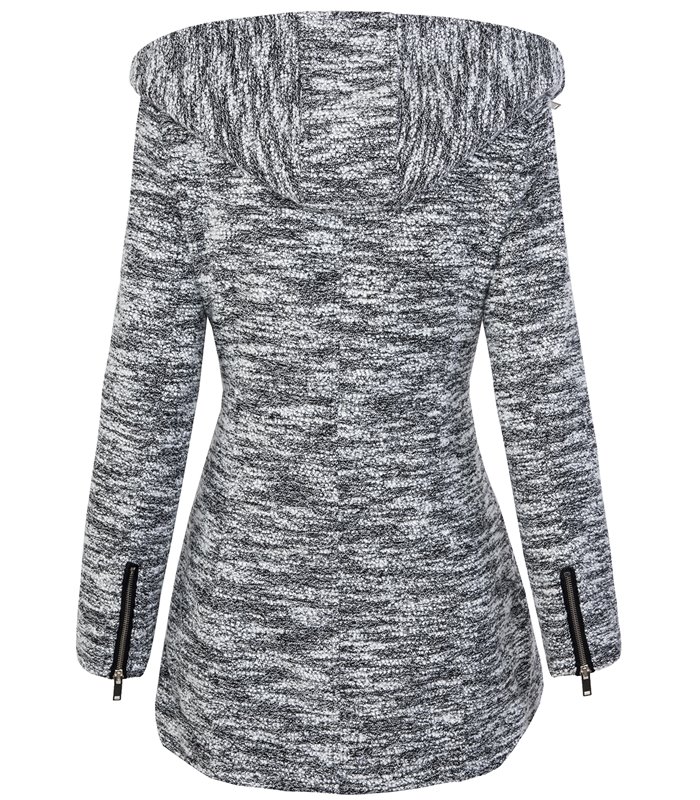 Damen winter wollmantel melierter woll parka D-232