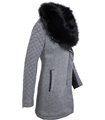Damen designer winter jacke schwarzer fellkragen D-234