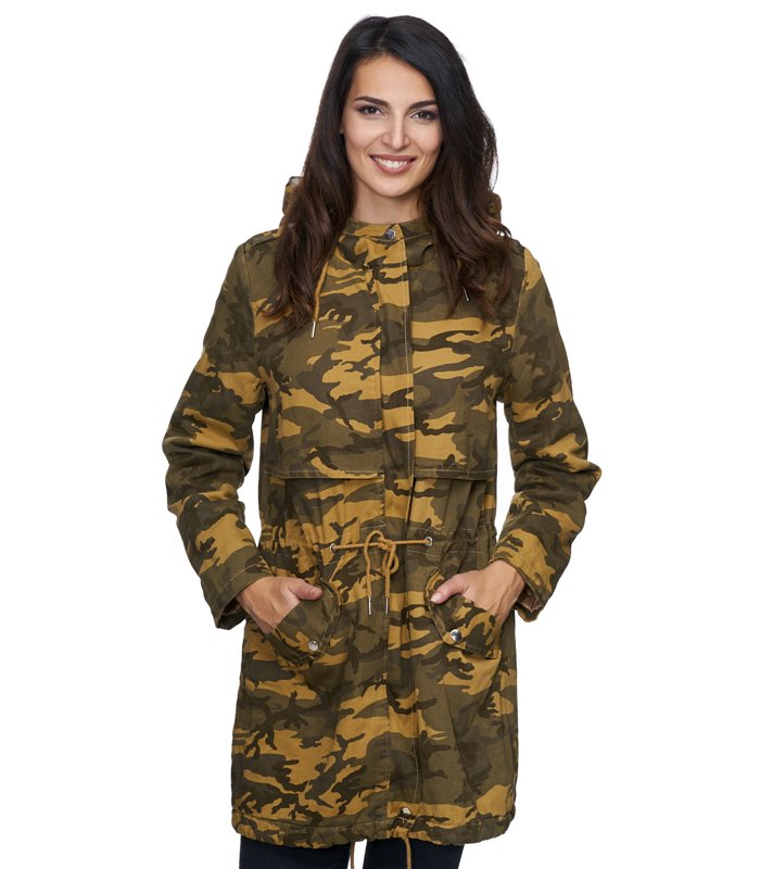 Damen Winter Jacke camouflage Mantel gefüttert D-235