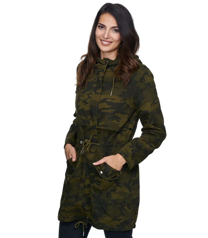 Damen Winter Jacke camouflage Mantel gefüttert D-235