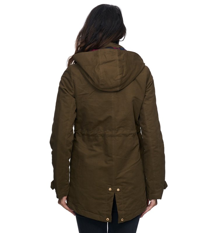 Damen Winter Parka Jacke warm Winterjacke elegant Schwarz Khaki D-237