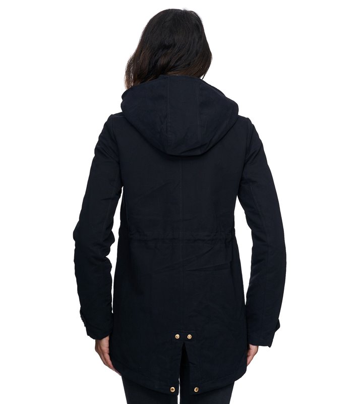Damen Winter Parka Jacke warm Winterjacke elegant Schwarz Khaki D-237