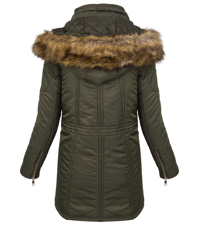 Designer Damen Winter Mantel Jacke Parka lang Winterjacke Fellkragen D-238
