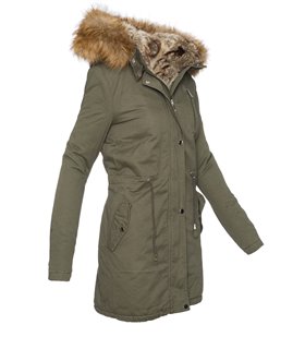 Damen Winter Mantel Parka Teddyfutter Kapuze mit Kunstfellkragen D-241 
