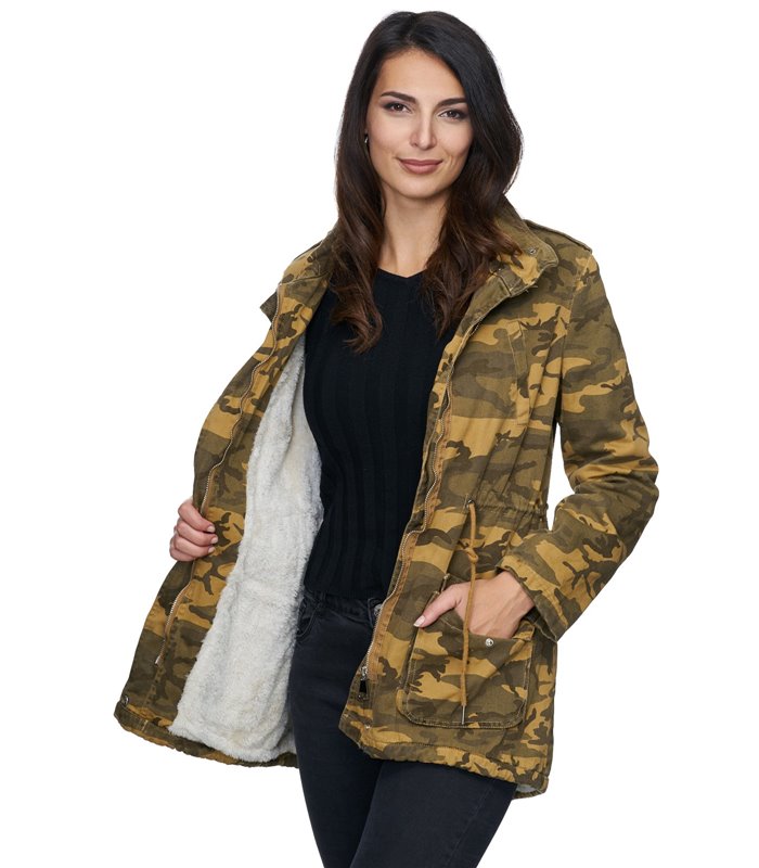 Damen Winter Jacke camouflage Mantel warm Winterjacke army D-243