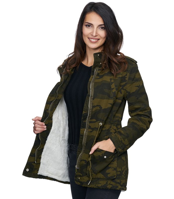 Damen Winter Jacke camouflage Mantel warm Winterjacke army D-243