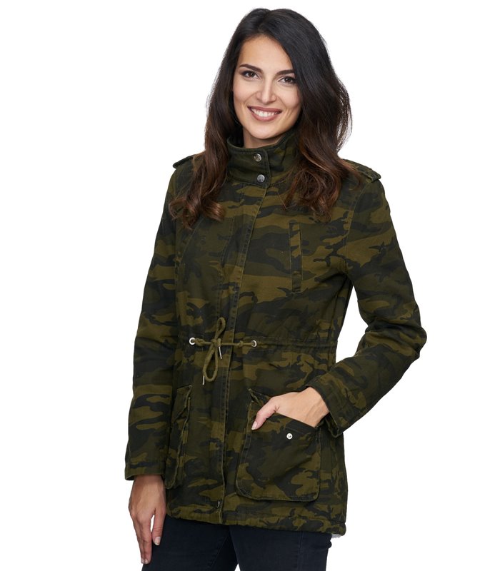 Damen Winter Jacke camouflage Mantel warm Winterjacke army D-243