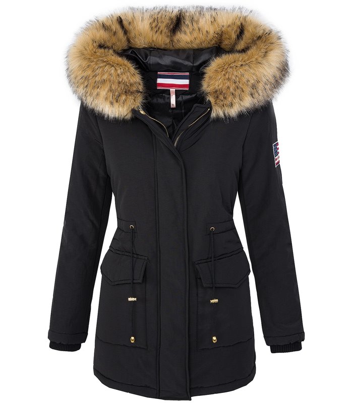 Outdoor damen parka winterjacke damen jacke warm xxl-kunstfellkragen
