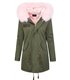 Damen winter mantel parka Kunstfellkragen Kapuze D-259