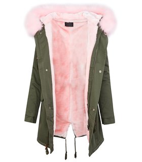 Damen winter mantel parka Kunstfellkragen Kapuze D-259